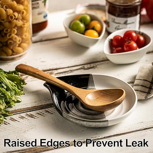 Miniatura 20 de Soporte para cucharas para encimera, soporte para cuchara de encimera con asa para un fácil agarre, decoración de granja, soporte para utensilios