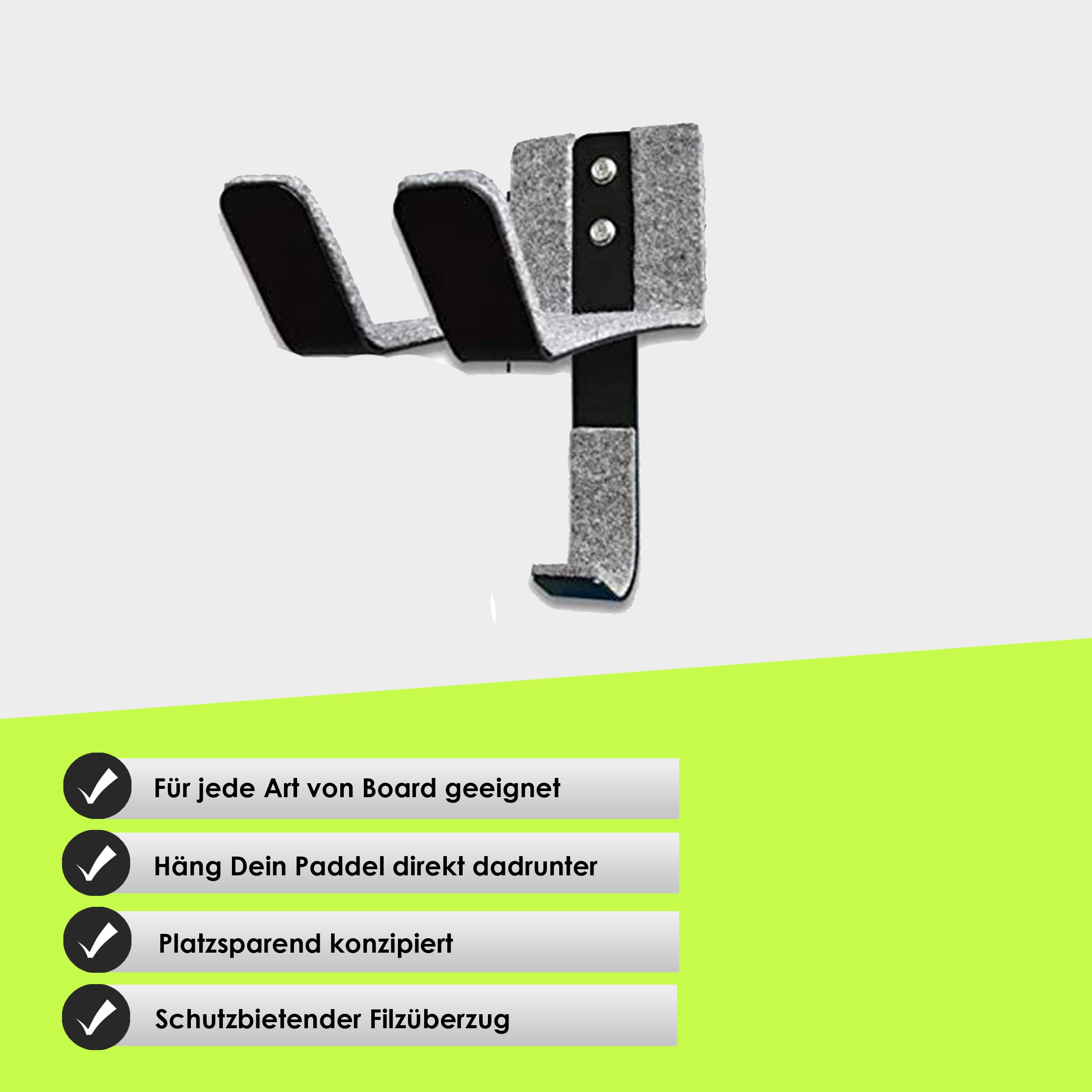 Image secondaire de 4boarder® Sup-RACKy Support Mural pour Sup (Stand up Paddleboard) | Planche de Surf | Longboard | Surfeurs | Pagaie