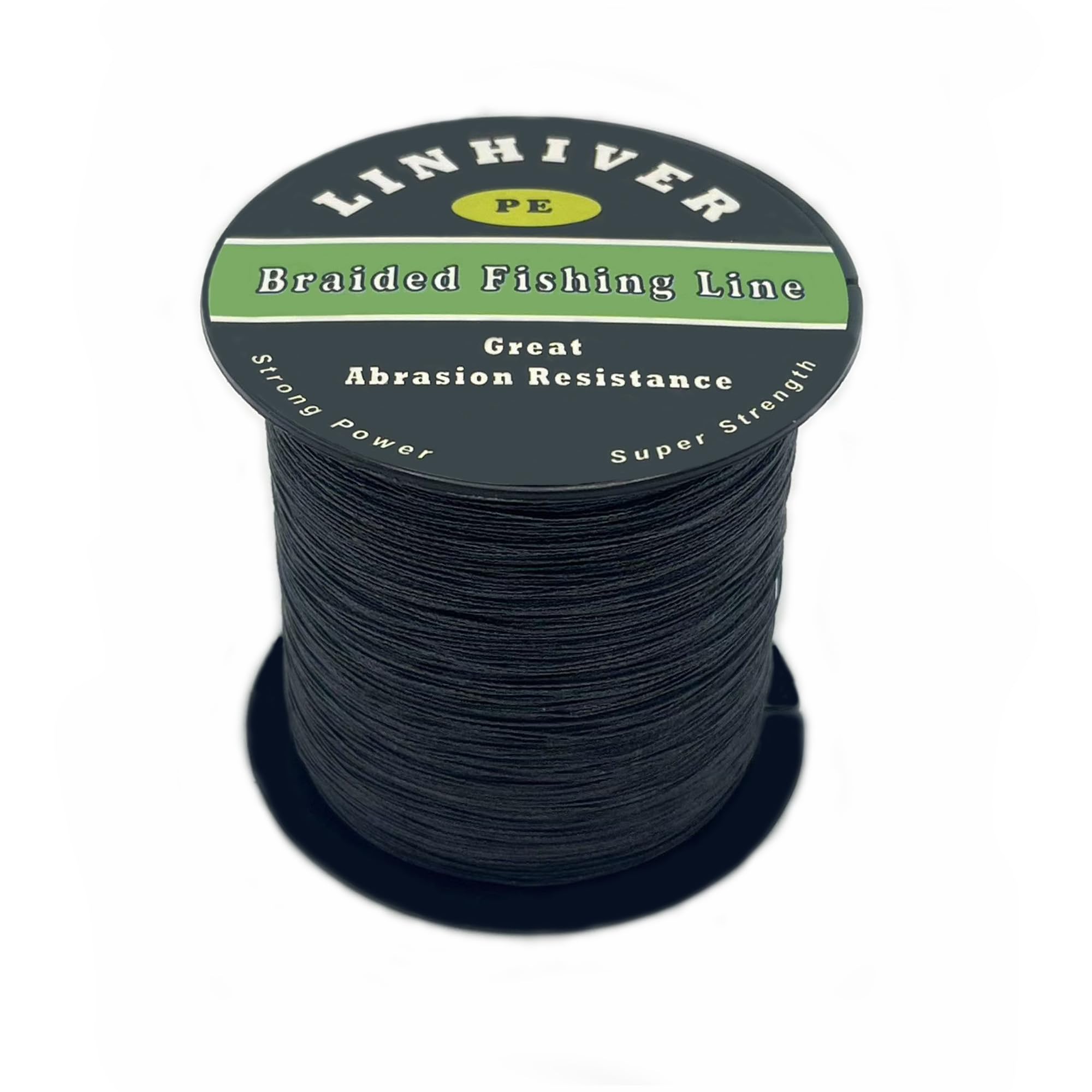LinHiver Braided Fishing Line, Strong Power, Great Abrasion Resistance, Thin Diameter, No Stretch, Low Memory and High Sensitivity(328Yds, 20LB, 4 Strands, Black)
