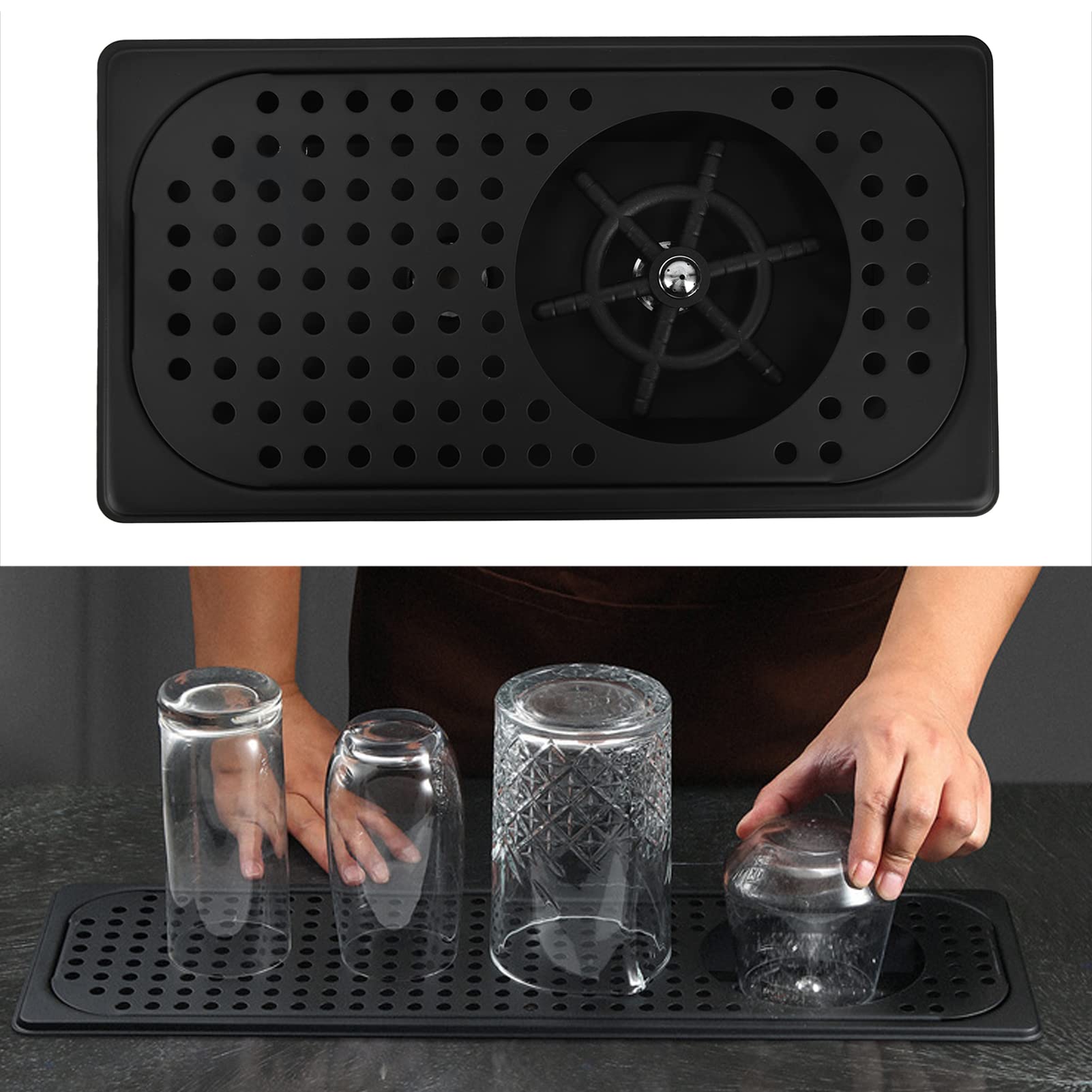 Lave-gobelets, Lave-gobelets Automatique pour évier, Rinceur de Verre de Barre en Acier Inoxydable pour évier, Lave-verre pour évier de Cuisine, Rinceur de Pulvérisateur de Lave-gobelets(#1)