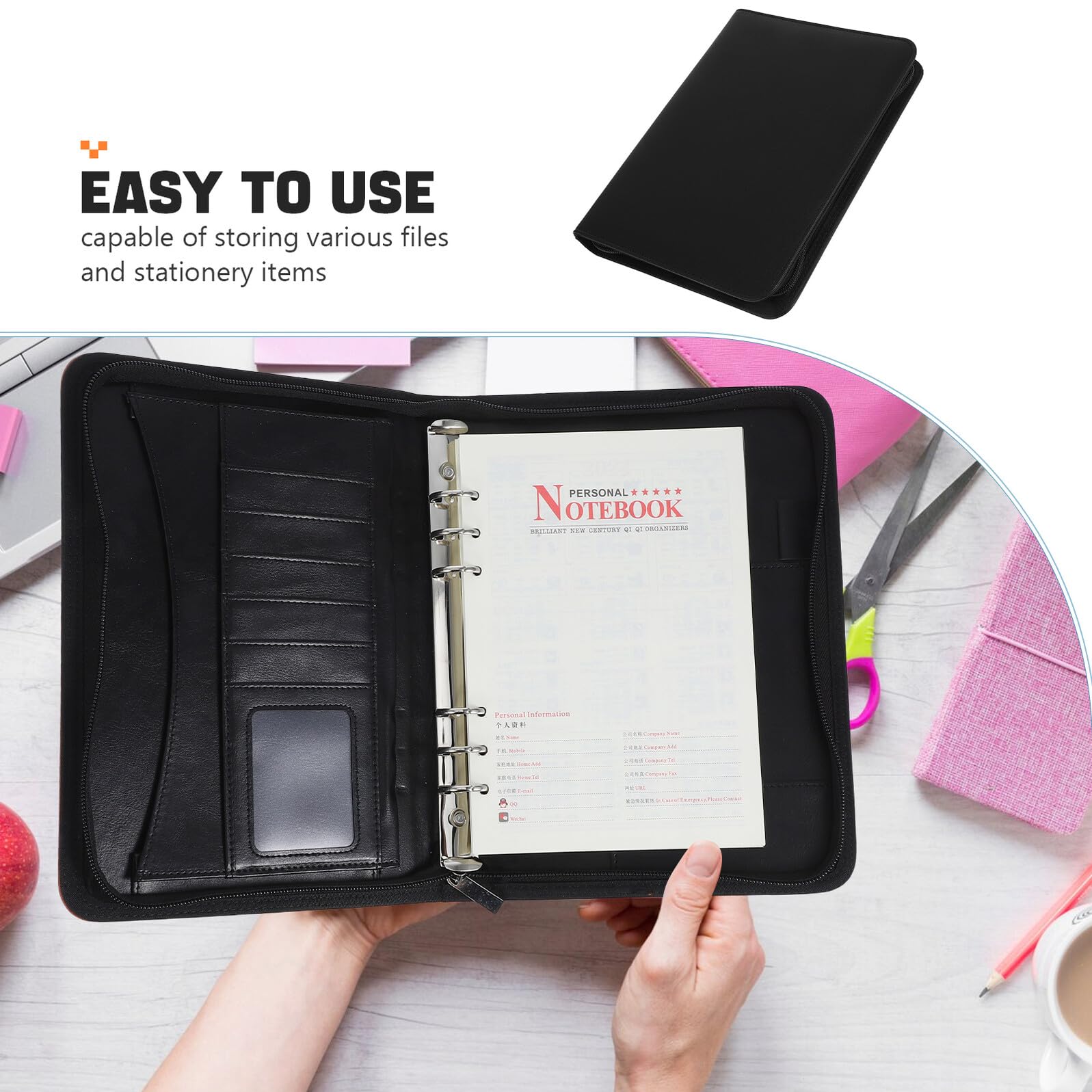 NOLITOY Carpeta Cremallera Organizador de Documentos y Papelería para Oficina Gran Capacidad de Pu Diseño Elegante y Funcional para Uso Profesional