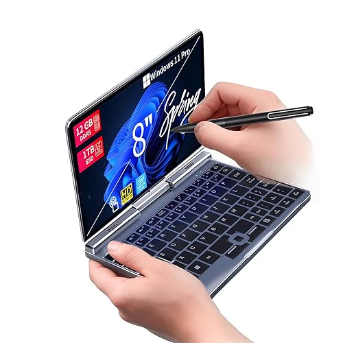 KOOFORWAY 8 Inch 2-in-1 Mini Laptop,HD Rotatable Touch Screen Support Handwriting Windows 11 Pro Small Laptop, N150,12GB RAM, 1TB SSD,Wi-Fi 6, BT 5.2,2 MP Camera,G-Sensor,HDMI,Type C Ultra Pocket PC - BP8(12GB+1TB)