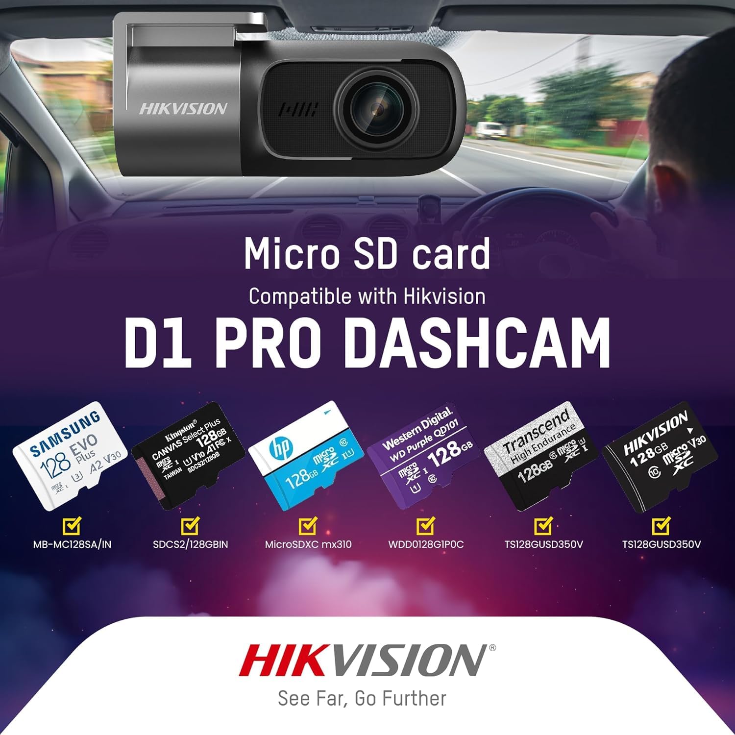 Micro SD card compatibility for Hikvision D1 PRO Dashcam