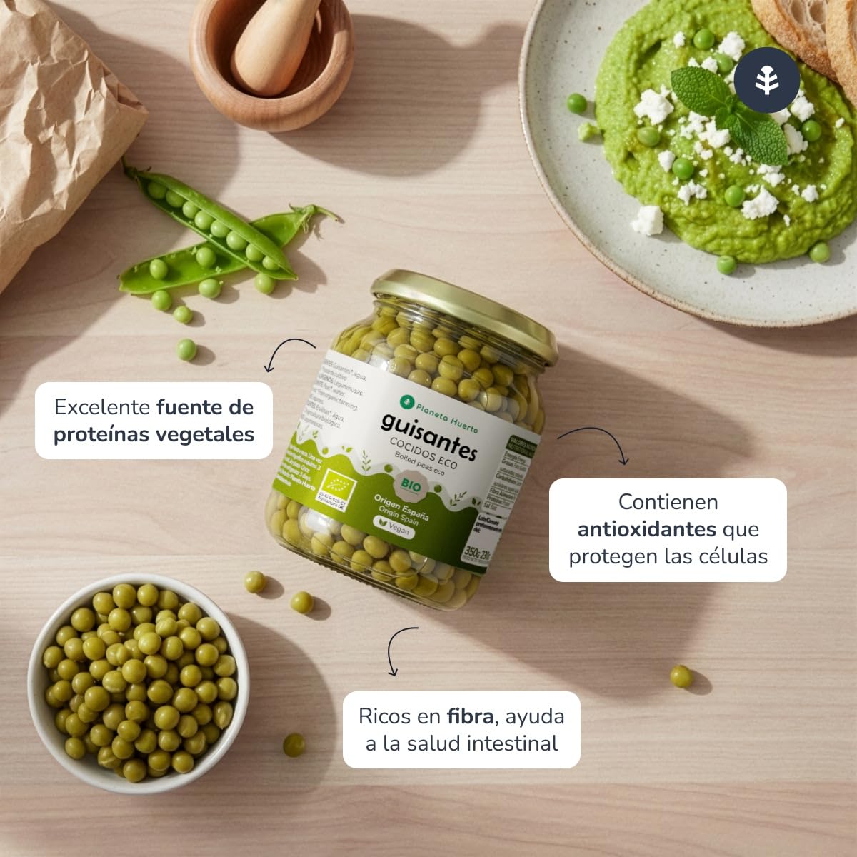 PLANETA HUERTO | Guisantes ECO 320 g - Legumbre Ecológica Rica en Nutrientes y Versátil en la Cocina
