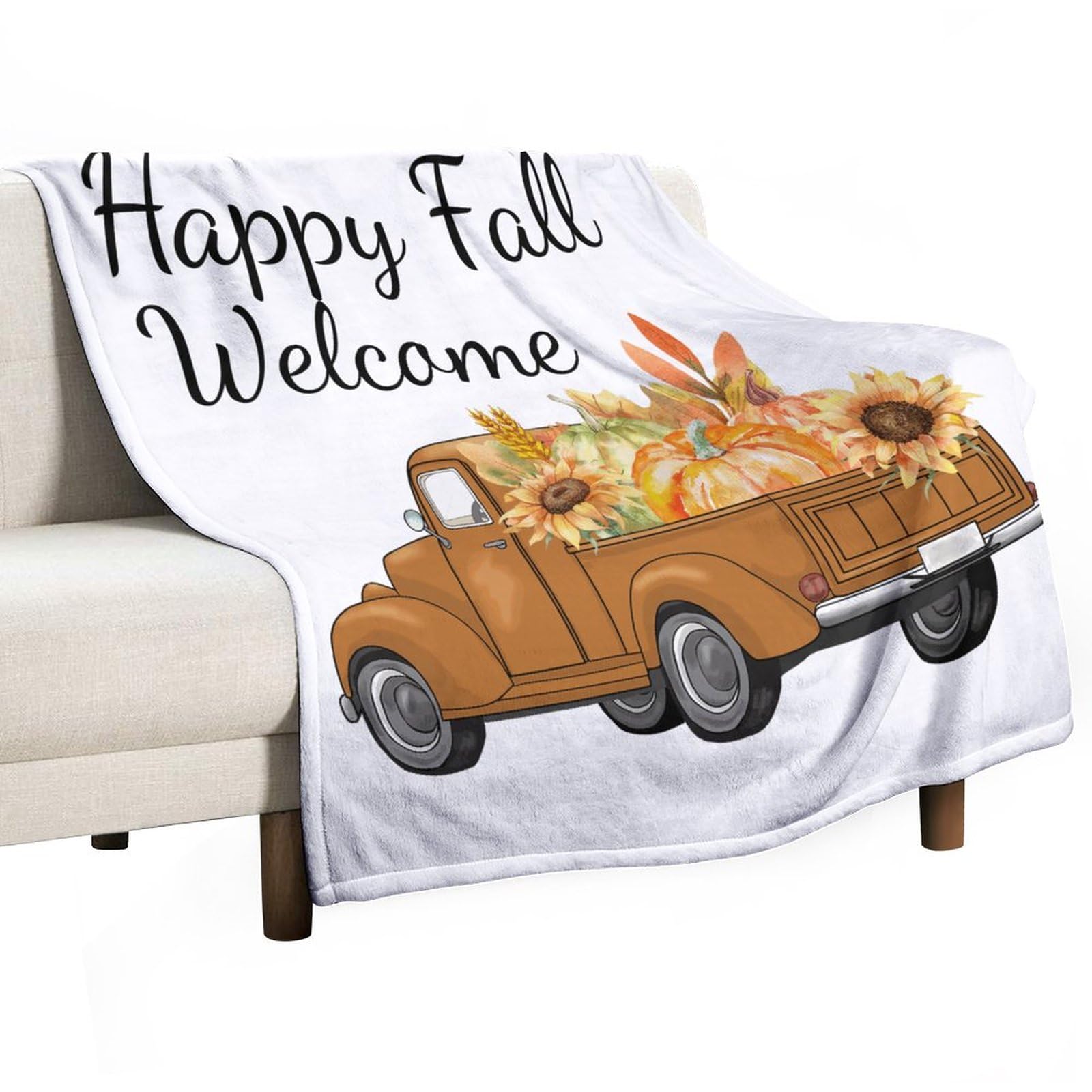 Couverture polaire douce Happy Fall pour des soirées cocooning chaleureuses en famille