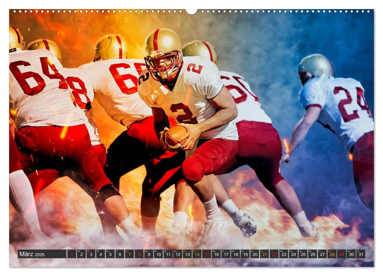Faszination American Football (hochwertiger Premium Wandkalender 2026 DIN A2 quer), Kunstdruck in Hochglanz: American Football, faszinierender Teamsport. (CALVENDO Sport)