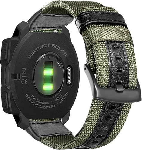 Olytop Correa de reloj militar de nailon de 0.866 in para Garmin Instinct 2 Solar, correa deportiva de tela duradera, pulsera de repuesto para