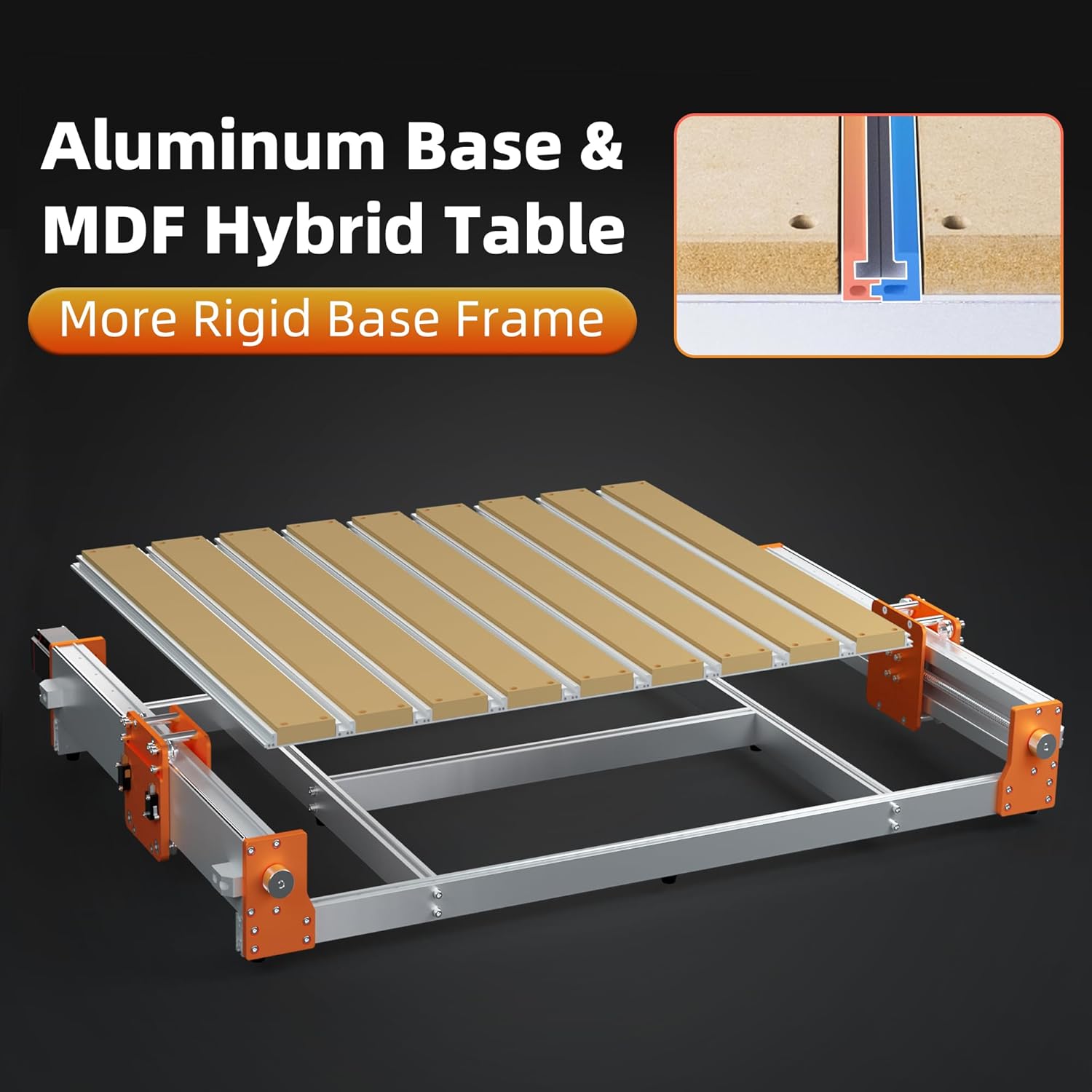 FoxAlien XE-PRO 8040 X-axis Extension Kit with Upgraded Hybrid Spoilboard Worktable, Compatible with XE-PRO CNC Router Machine