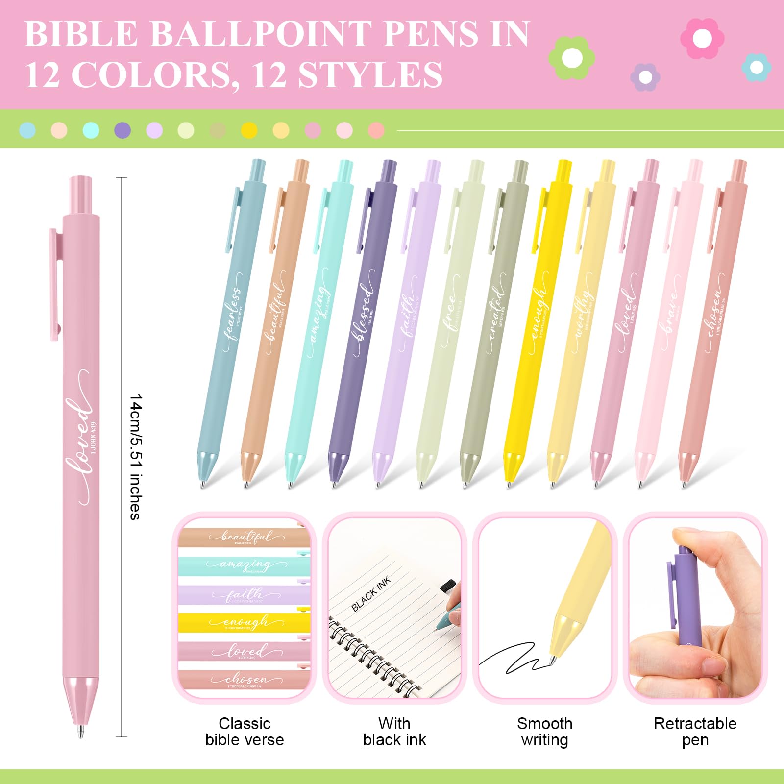 Kosiz Lot de 24/48 pièces - Cadeau chrétien de Pâques - Journal de prière inspirant - Carnet avec stylo biblique - Cadeau religieux pour la fête des mères, femmes, hommes, papa (simple, couleur