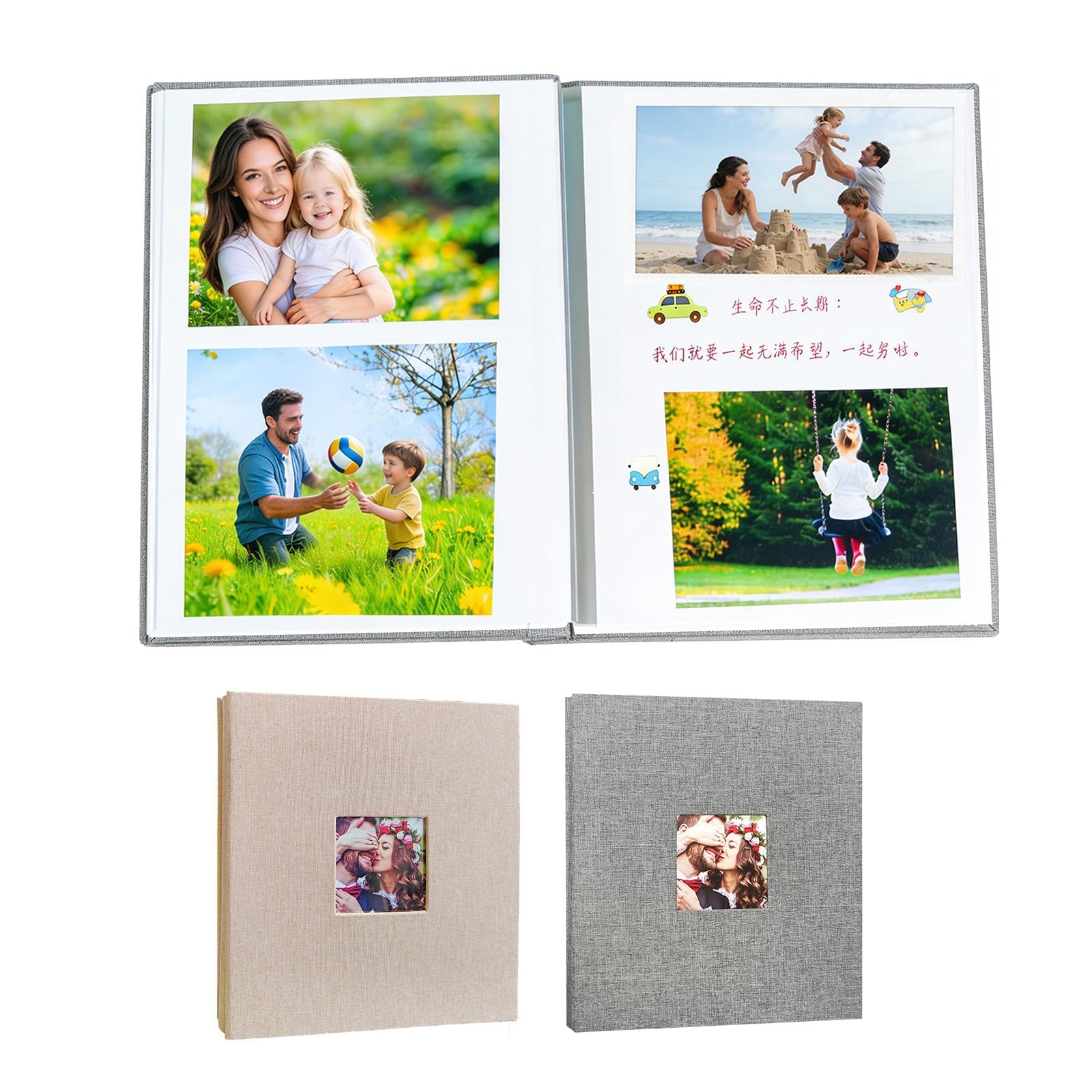 Álbum de recortes de fotos autoadhesivo, 2 piezas, páginas interiores laminadas compatibles con fotos de 3 a 10 pulgadas, álbum de recuerdos hecho a mano, regalo creativo ideal para amigos y