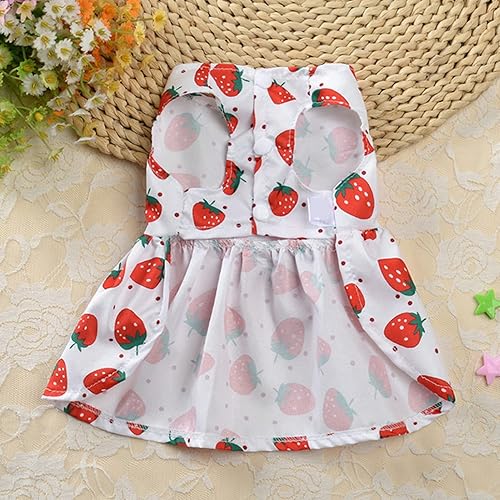 Miniatura 8 de shlutesoy Vestido sin mangas con estampado floral para mascotas, con lazo grande, color vibrante, disfraz de princesa para perros pequeños, falda