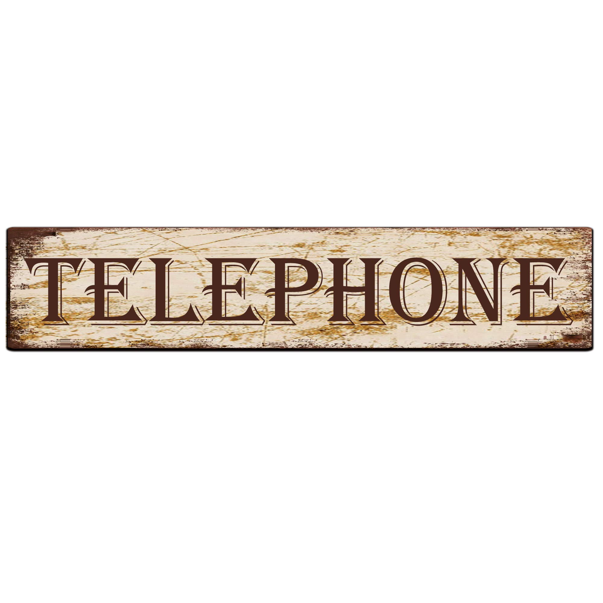Glplokpj Metal Sign7 Telephone Aluminum Metal Plaque Rustic Tin Sign Retro Wall Decor 4X16 Inch