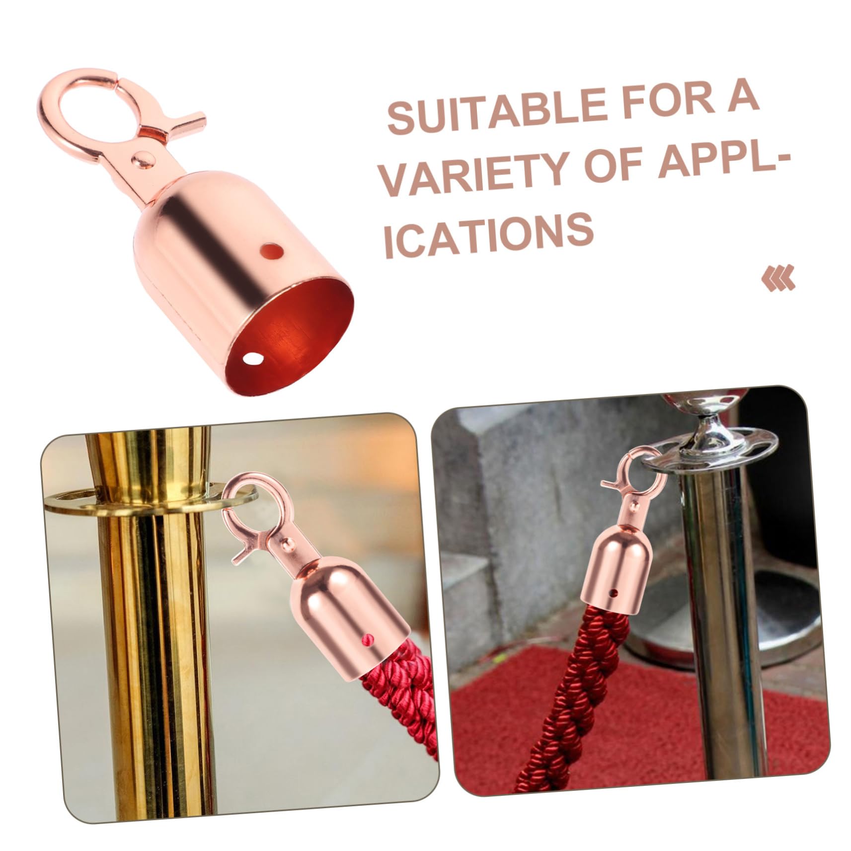 SOESFOUFU 2pcs Guardrail Hook Lanyard Hooks Rope End Fastener Rope End Snap Hook Cord Hook Rope End Stopper Cord End Caps Rope End Cap Cord End Snap Cord End Stopper Stainless Steel Golden