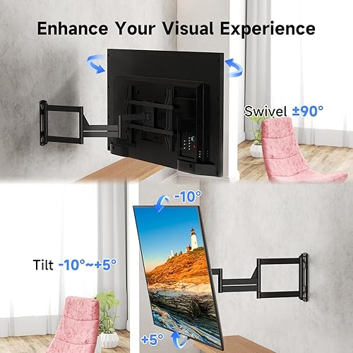 Miniatura 2 de Suptek Soporte de TV de movimiento completo de 40" para televisores de 32-82", máximo de 132 libras, VESA 23.622x15.748 in. Ajuste giratorio,