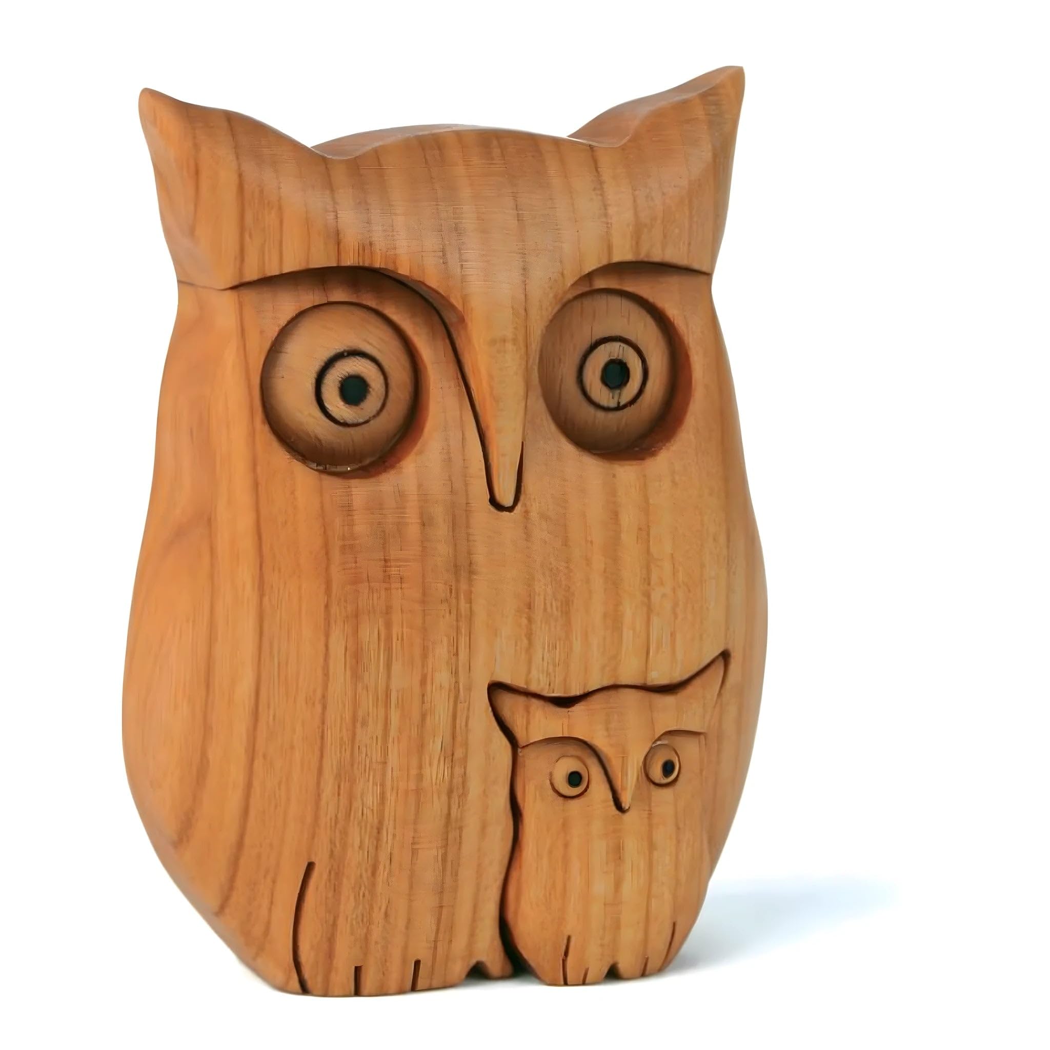 Dolfi | Owl with Wooden Owl 10 cm | Natural Wood in Val Gardena | Nativity Figure