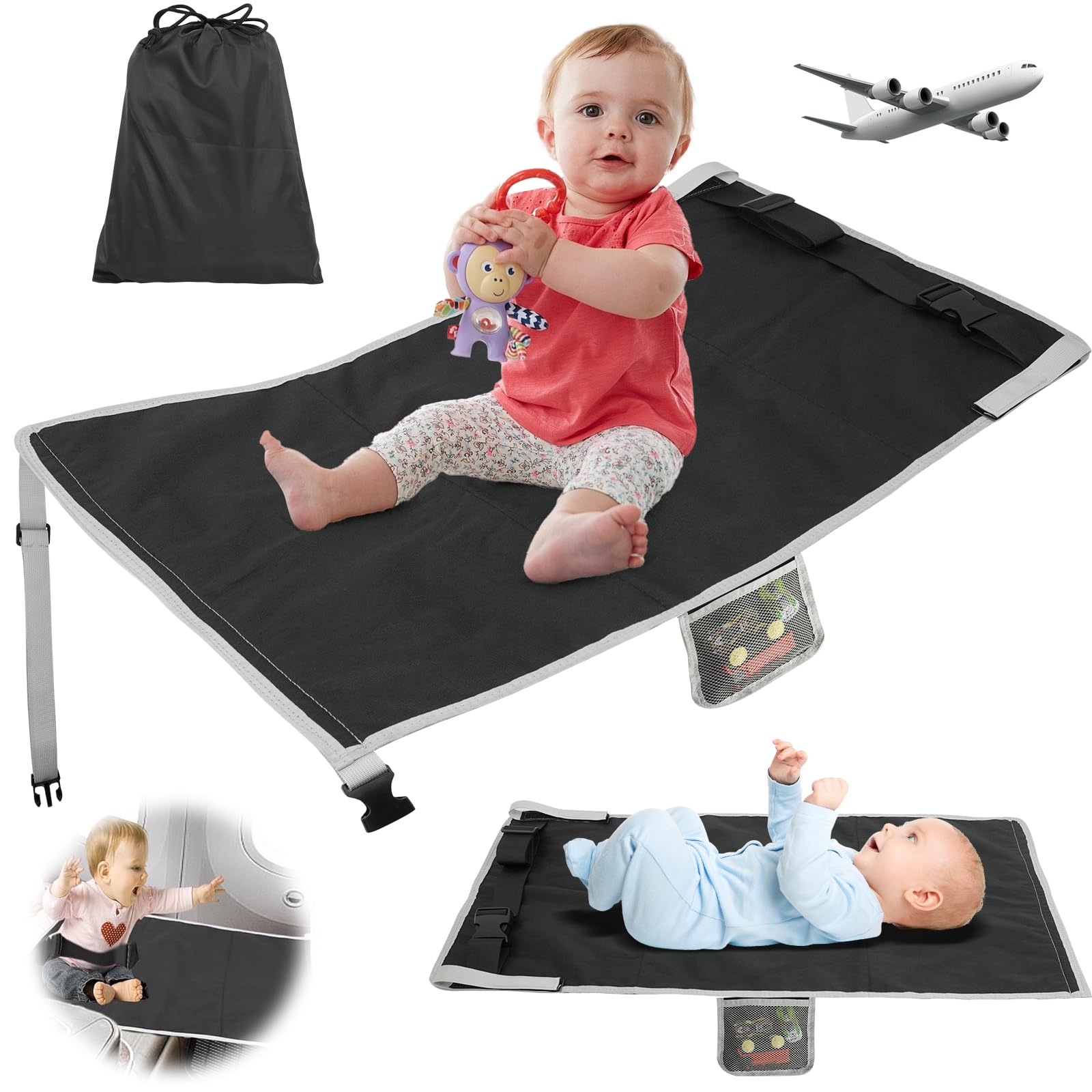 Letto da viaggio per bambini aereo amaca portatile gambe estensione regolabile