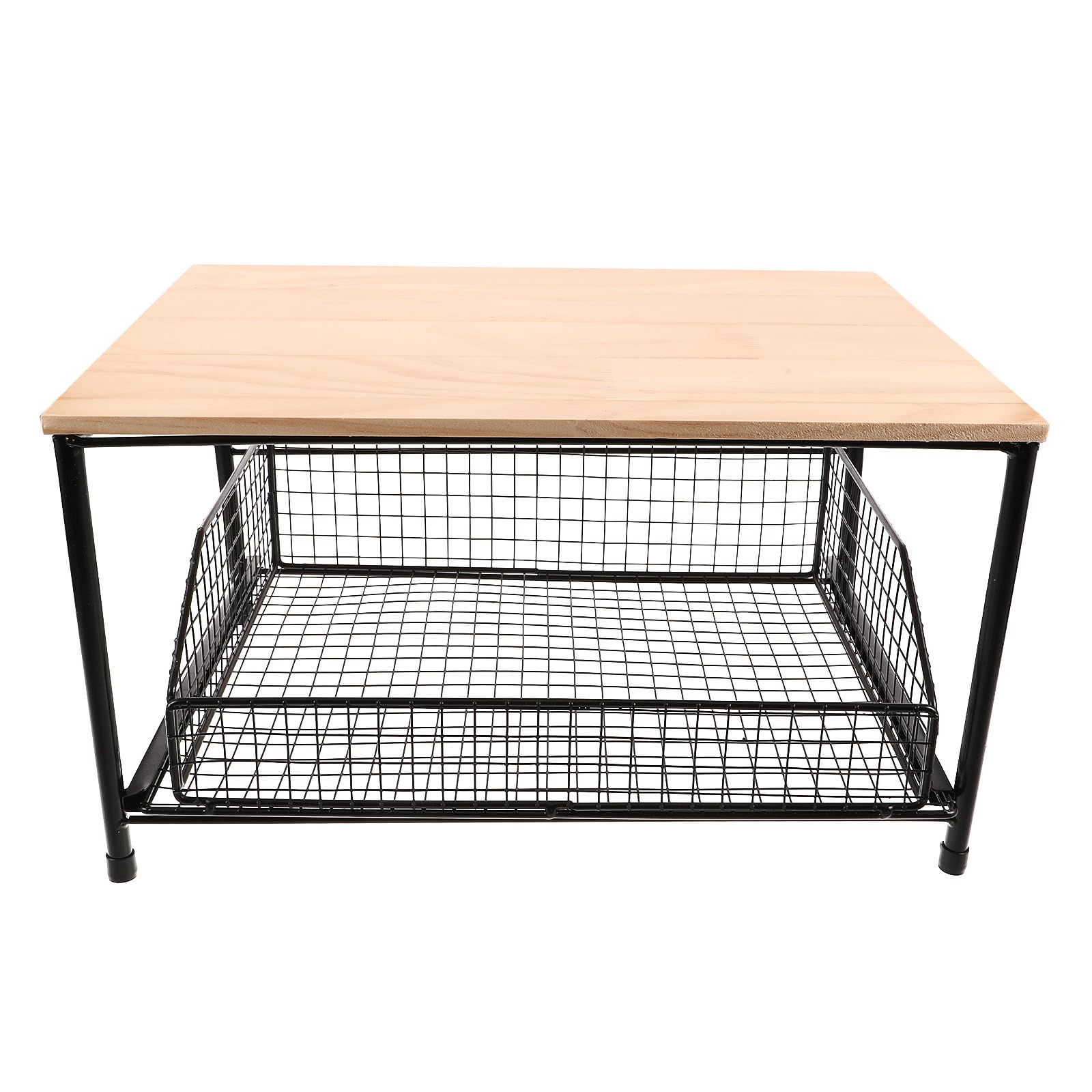 Encimera: estante de cocina de metal con cajón extraíble para freidora de aire, microondas, horno y soluciones de almacenamiento de cocina en el hogar