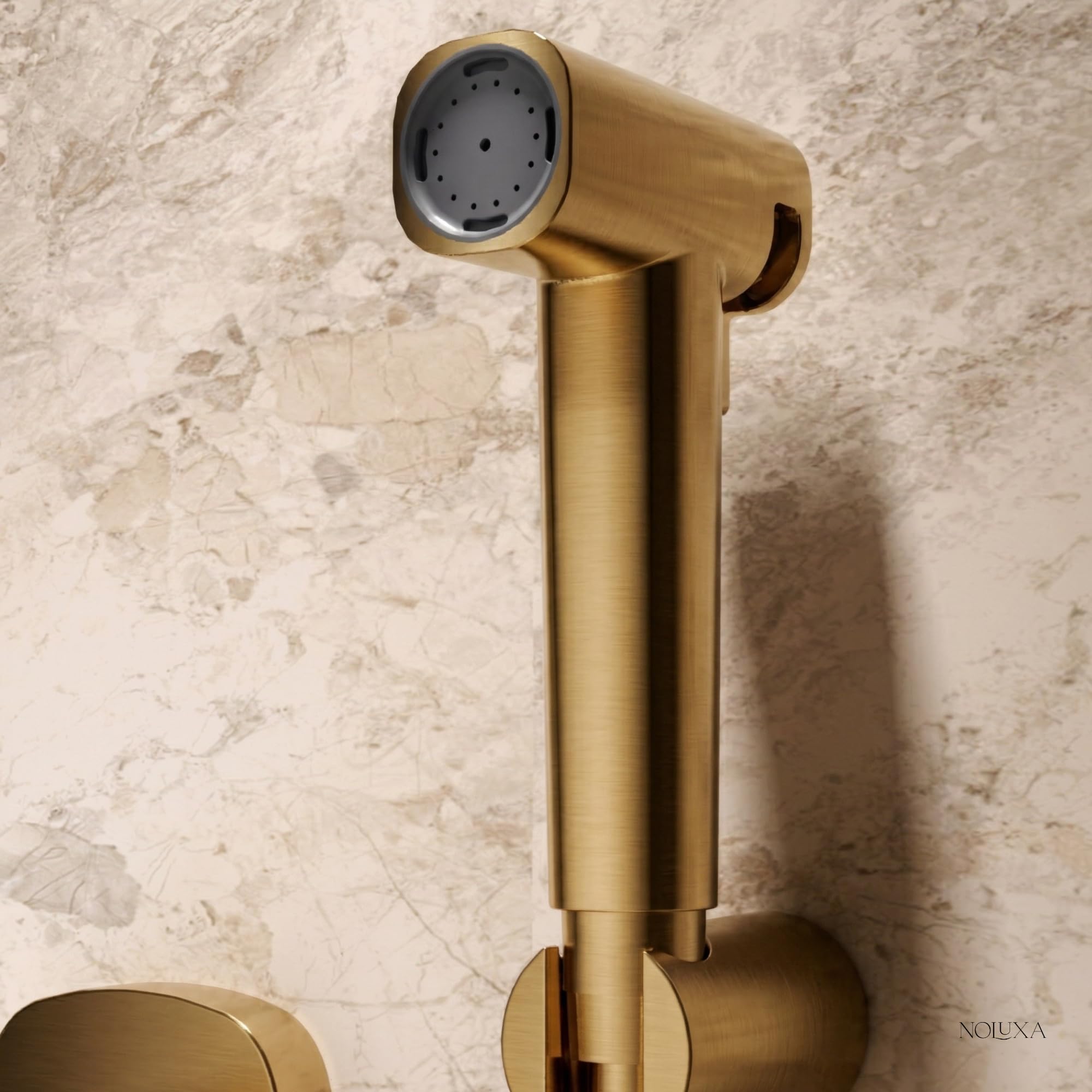 IMEX - Douche Bidet Eau Froide et Chaude Couleur Doré | Robinet Bidet Encastré pour WC Or Brossé | Douche Hygiénique Monocommande pour Toilettes | Robinetterie Substitut de Bidet | Série Toscane
