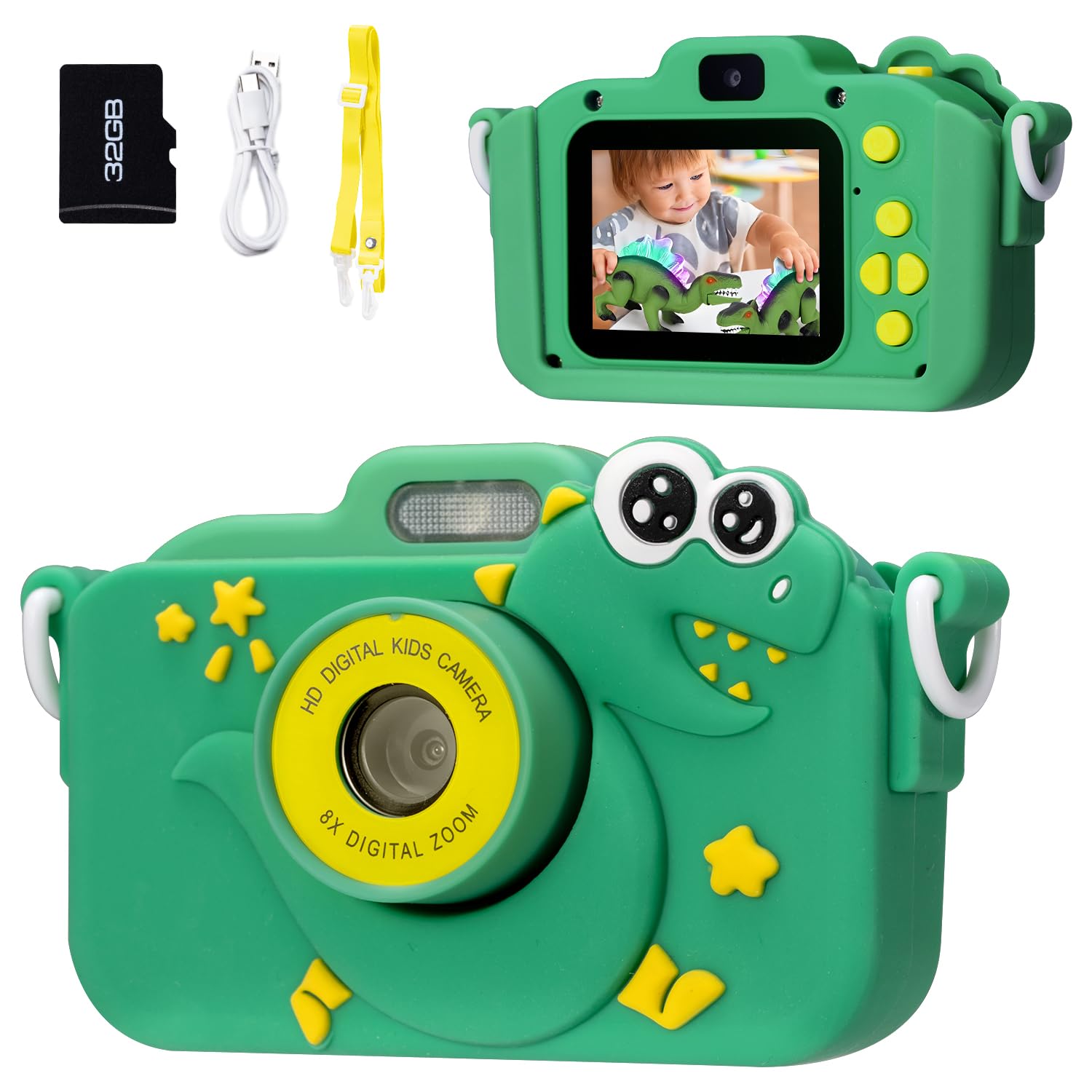 Macchina Fotografica Bambini Fotocamera Bambini 20MP Mini Ricaricabile Fotocamera Digitale Bambina Regalo per Ragazze Ragazzi 3-12 Anni con Scheda 32 GB, Regali Giocattolo di Natale & Compleanno