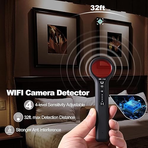 Miniatura 3 de Detectores de cámara oculta para hotel, detector de insectos, detector de rastreador GPS, escáner de señal inalámbrico para Airbnb oficina baño, 4