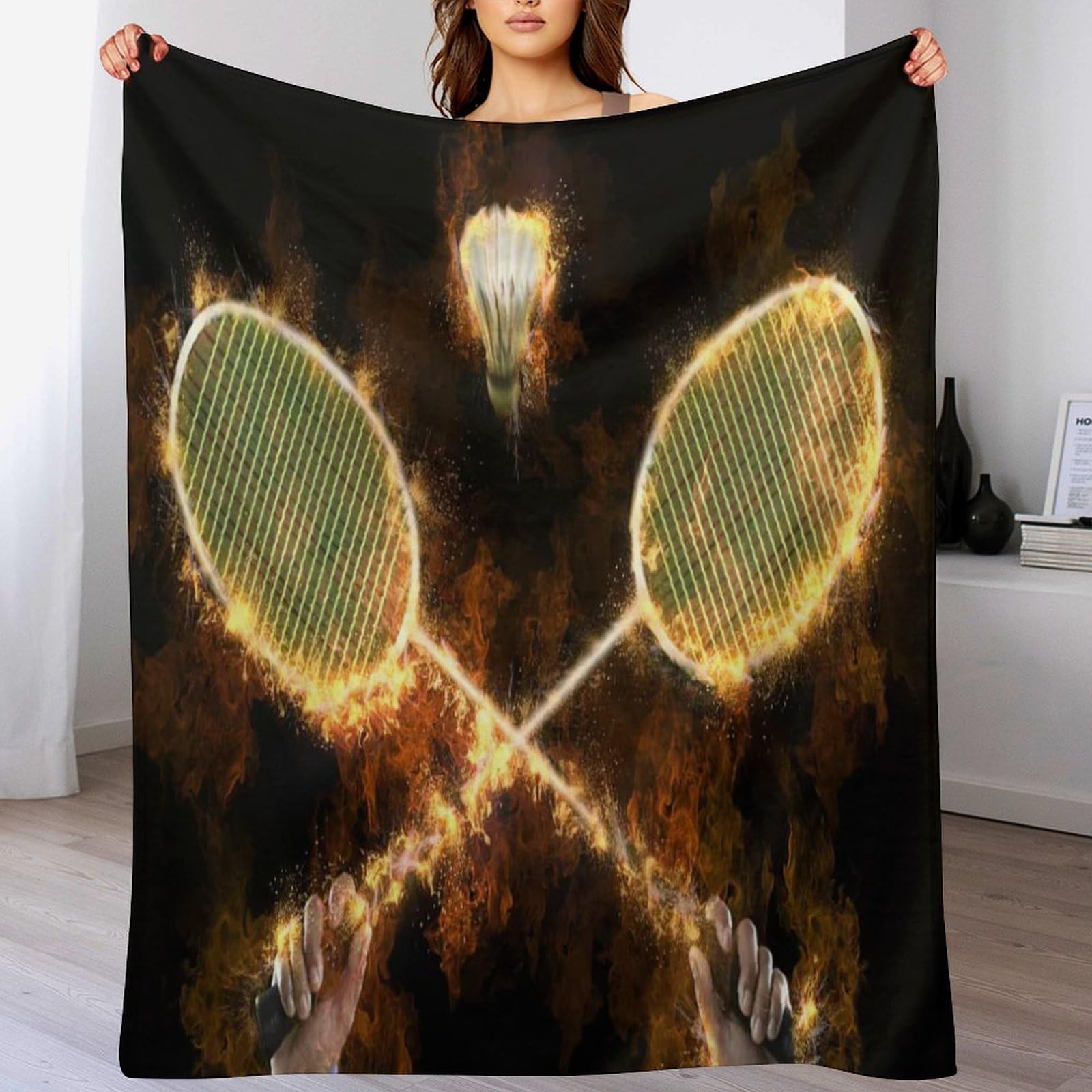 Colcha de franela de bádminton de 140x180 cm suave para cama y sofá
