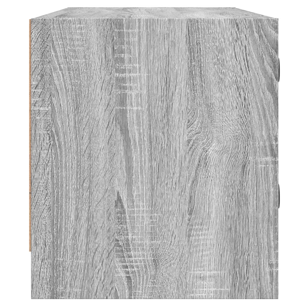 TV-Schrank mit Glastüren Grau Sonoma, 102x37x42 cm, Holzwerkstoff Modernes Design, Geräumiges Media-Center für Wohnzimmer und Schlafzimmer, Hohe Belastbarkeit