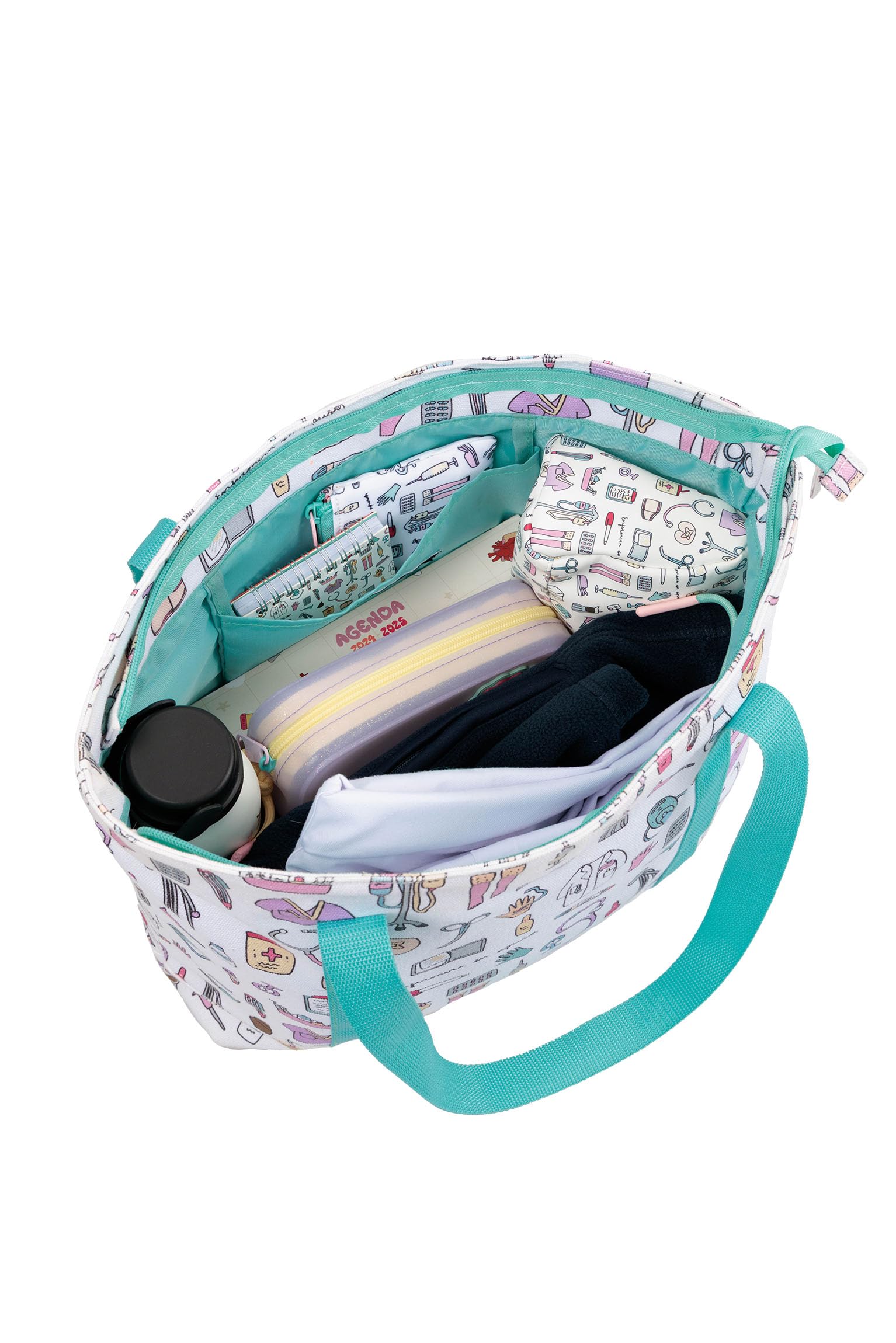 Enfermera en apuros® Bolso Cosas de Enfermeros para Enfermera, capacidad amplia con Bolsillo Interior | Tote bag para el trabajo sanitario