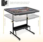 Tektalk 1500 Table de puzzle en feutre avec hauteur & Réglage de l'angle, Puzzle Board avec couverture feutre & 5 Plateau de tri / tiroirs, Easel avec jambes, Enfermé avec 4 Roues à rouleaux - gris