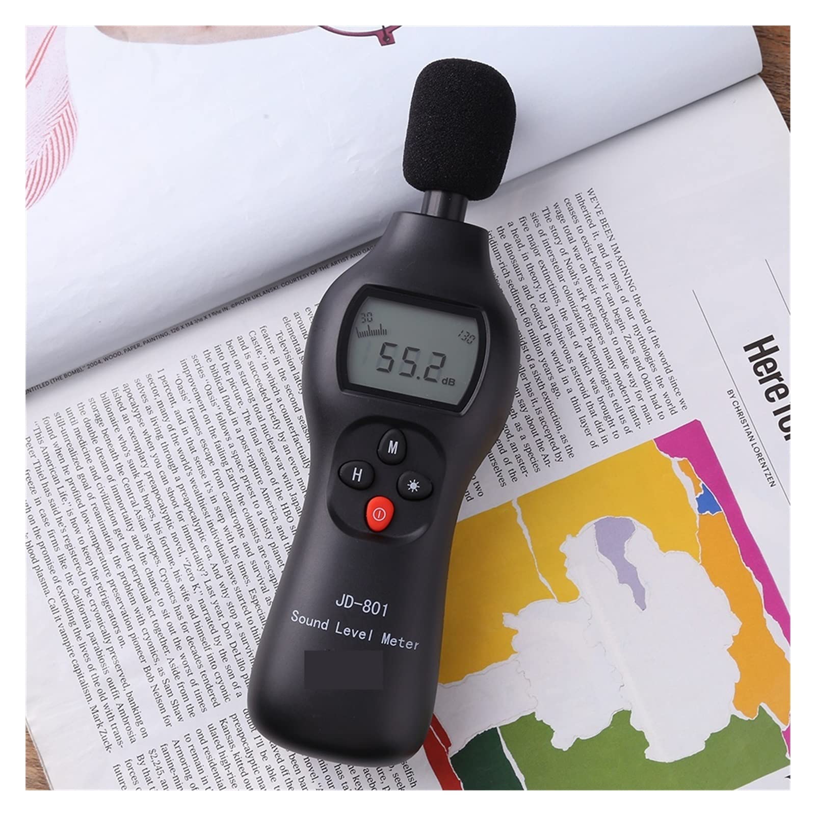 Mierniki poziomu dźwięku, JD-801 30-130DB Tester szumu cyfrowy poziom dekorowania dźwięku Monitor decybelowy LCD Wyświetl narzędzia pomiaru z podświetleniem
