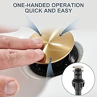 Vista 33 de Brushed Nickel Bathroom Faucet, Sanliv Single Handle Centerset Bathroom Sink Faucet with Pop-Up Drain & Deck Plate for 1 or 3-Hole (4 inch)