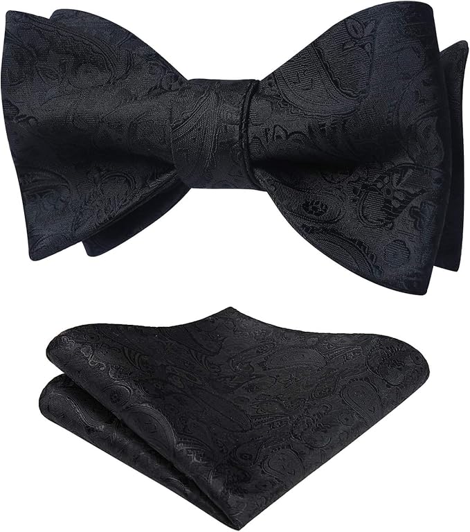 Men&rsquo;s 1920s Style Ties, Neck Ties & Bowties Mens Floral Paisley Self Bow Ties Classic Formal Tuxedo Satin Woven Silk Bowtie for Wedding Party Prom with Gift Box  AT vintagedancer.com