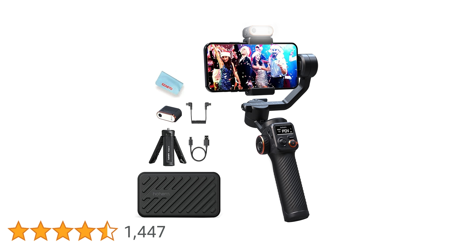 hohem M6 Kit スマートフォンスタビライザー　LEDライト Amazon.co.jp: hohem M6 Kit スマートフォンジンバル