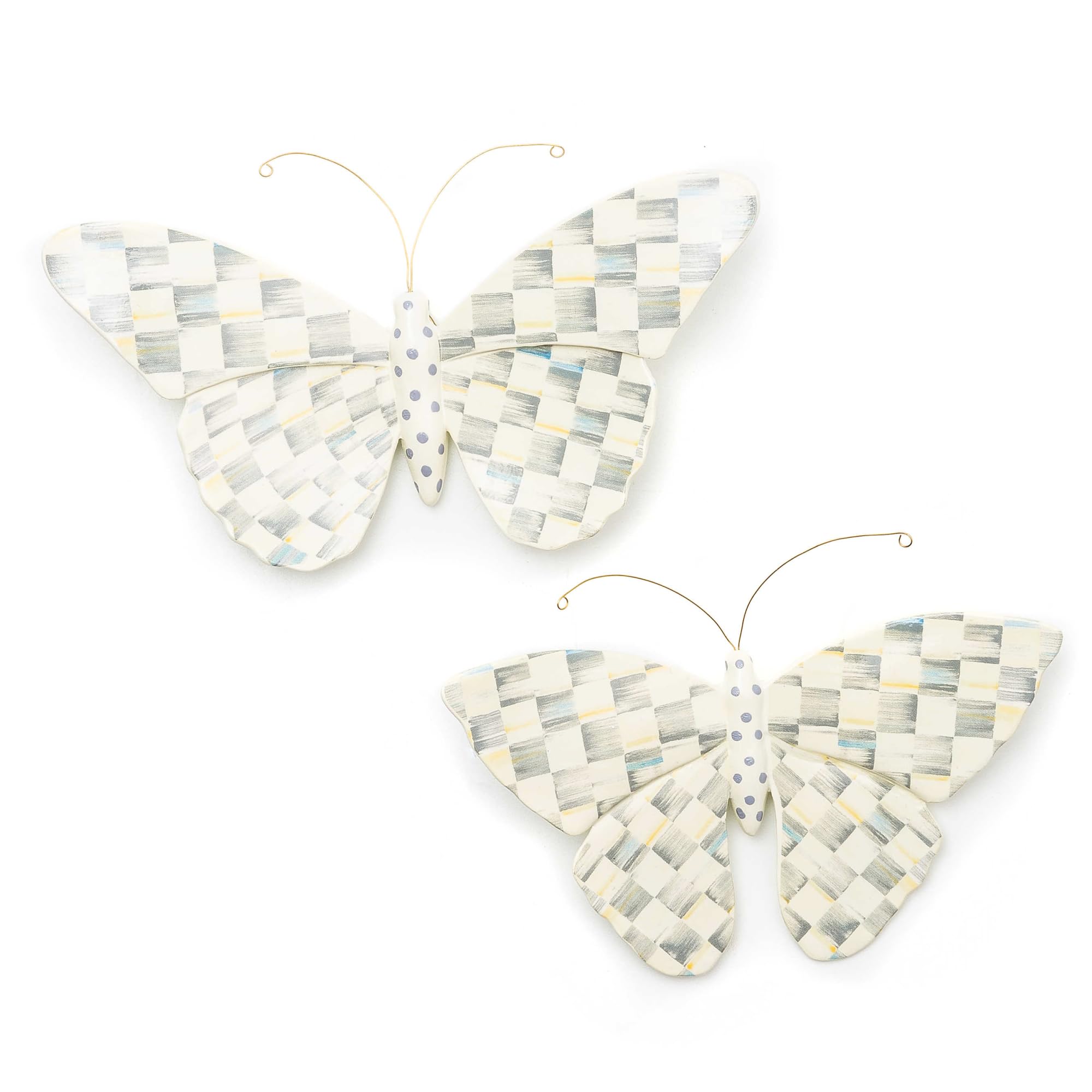 MACKENZIE-CHILDSSterling Check Butterfly Duo Wall Decor