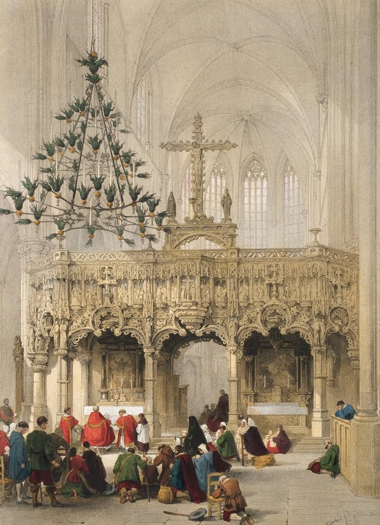 Affiche impression prints toile église d'Aerscot Louis Haghe tableau