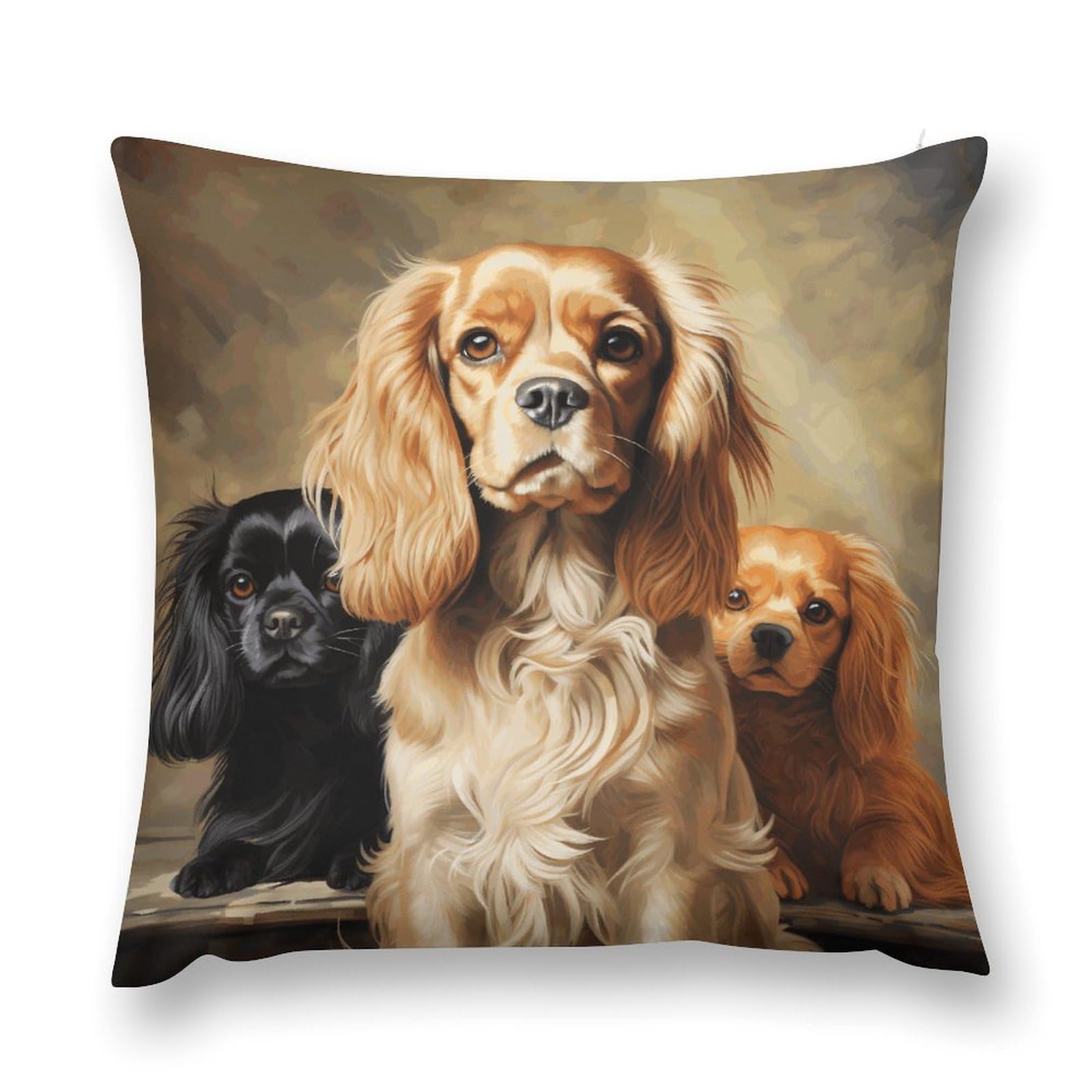 asbwuo Plush Pillow Case Cocker Spaniel Decorative Throw Pillowcase Soft Cozy Cushion Pillow Cover for Bed Couch Sofa