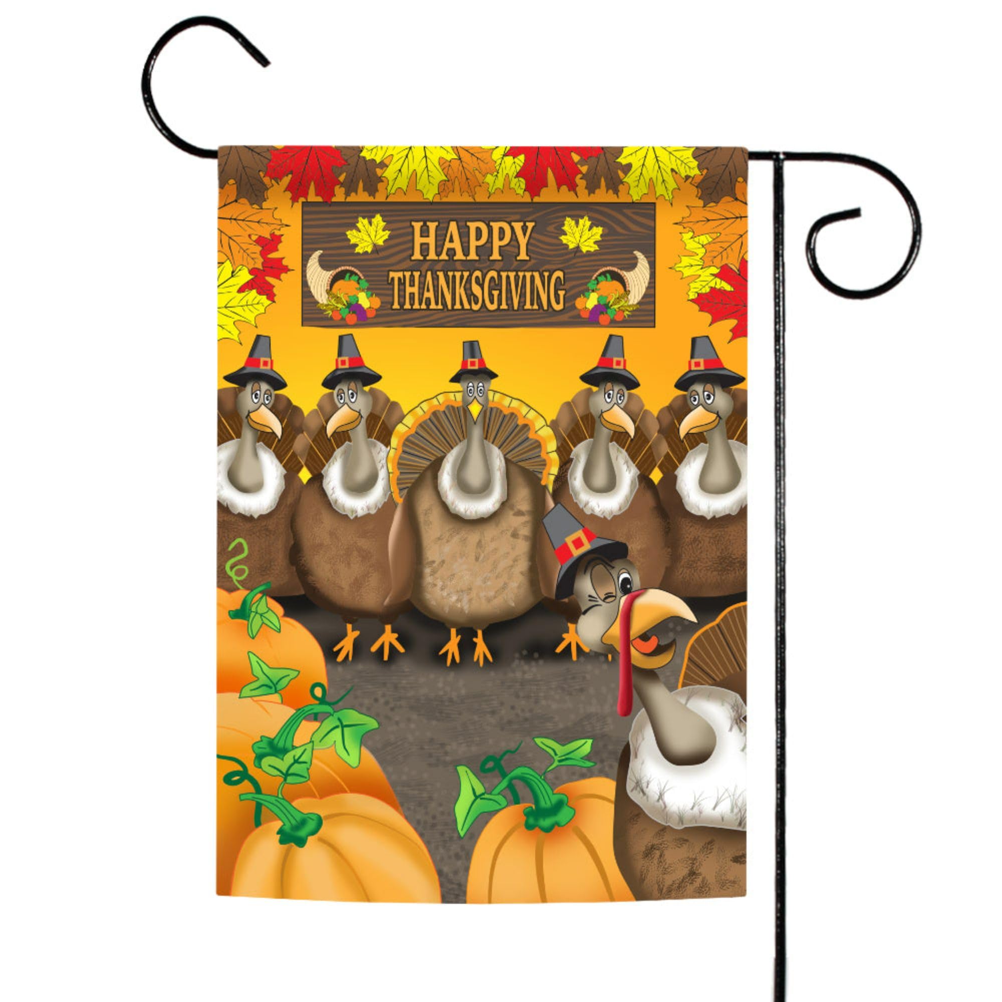 Drapeau de jardin Toland pour décorer votre terrasse en automne avec le motif être Thankful
