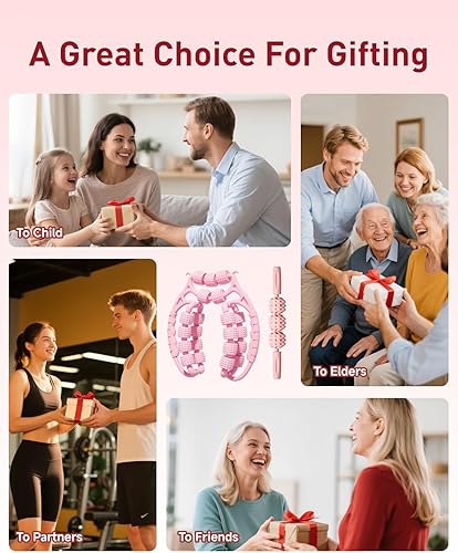 Miniatura 6 de Rodillo de masaje para piernas, abrazadera circular de pierna de 21 ruedas+rodillo de masaje de 3 ruedas, masaje linfático para aliviar el dolor,