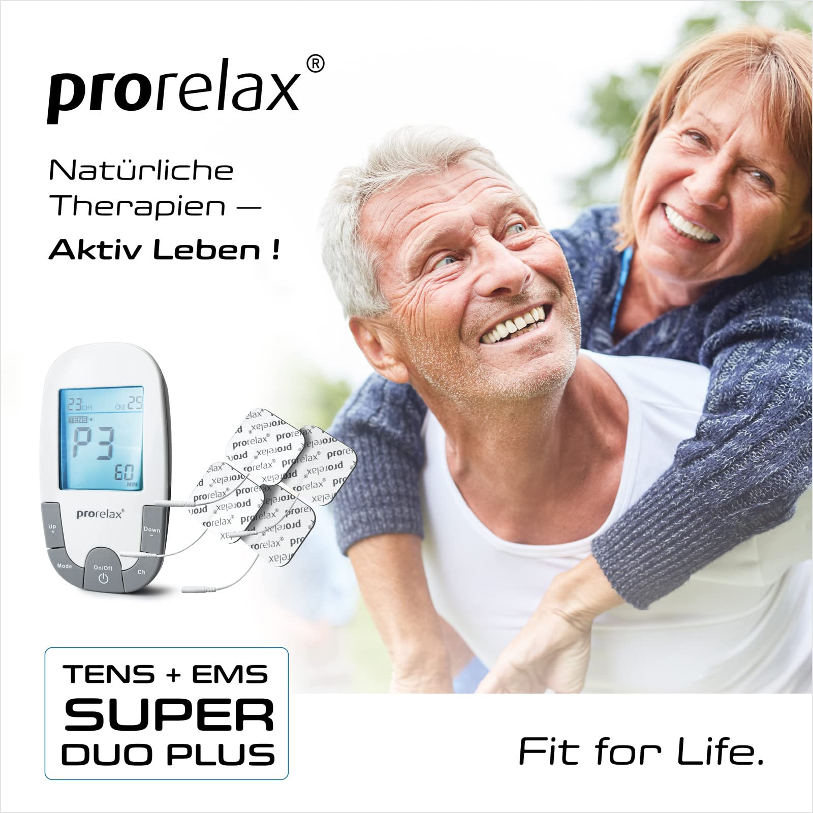 Buy prorelax EMS & TENS machine SUPER DUO Plus 2in1 device for
