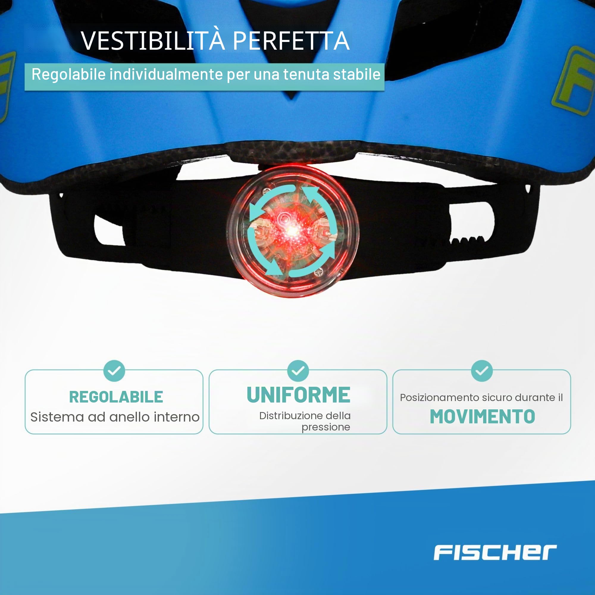 FISCHER Fahrradhelm Casco da bicicletta, Unisex-Adulto, Blu (Montis Blue), S/M (52-59)