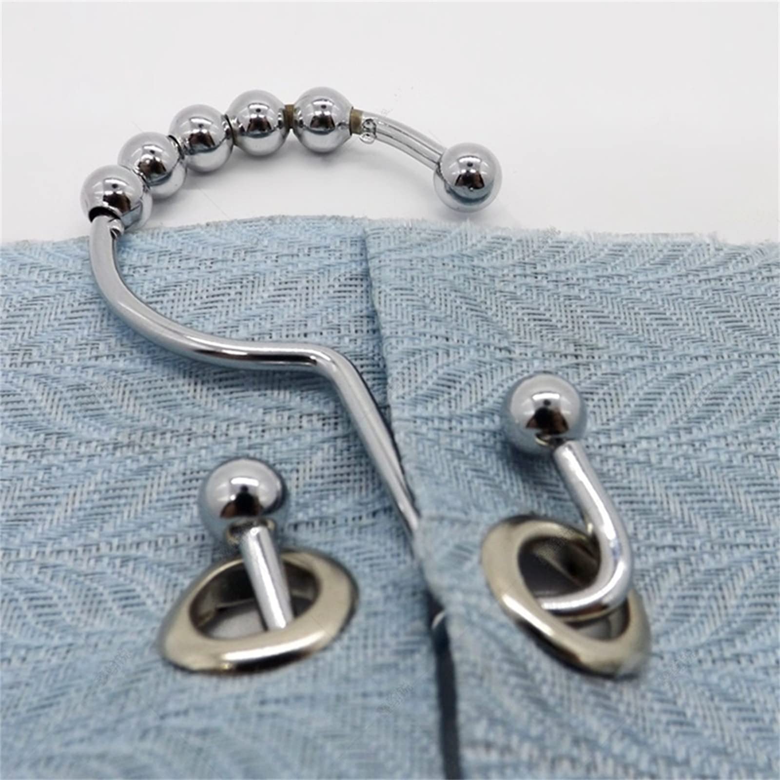 Ganci for Tende da Doccia, 12 Pezzi Anelli for Tende da Doccia in Acciaio Inossidabile Ganci da Doccia a Doppio Scorrimento in Metallo Resistente alla ruggine for Tende da Bagno
