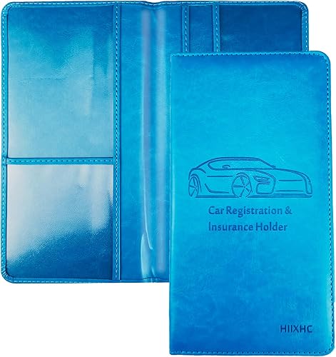 Miniatura 1 de Soporte para tarjeta de registro y seguro de automóvil, guantera de cuero para vehículos, documentos de automóvil, cartera organizadora para