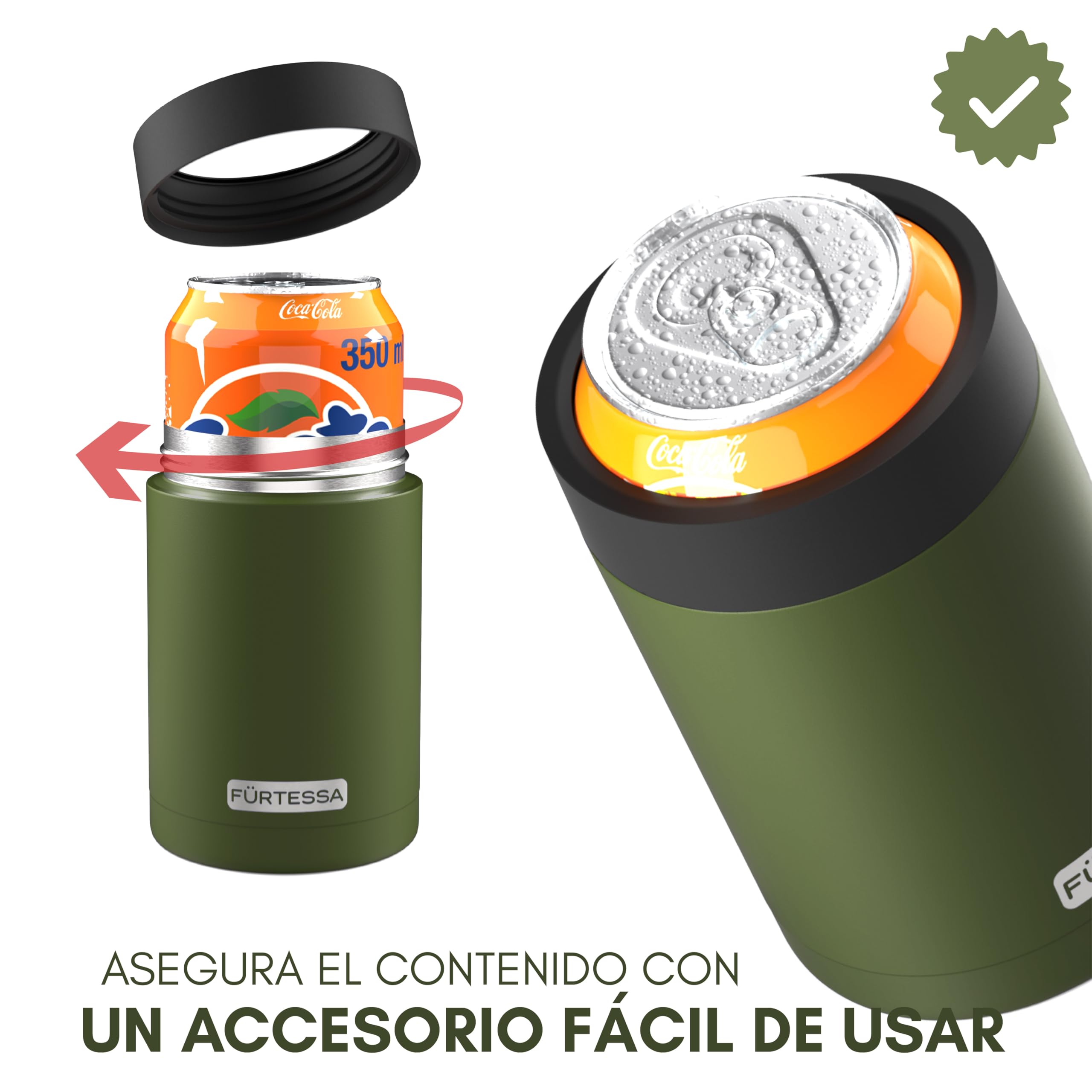 Enfriador de Latas de 330ML: Refresca tus bebidas favoritas con este Enfriador de Bebida para Latas Refrescos y Cerveza. Enfriador Lata que Ayuda a Mantener Bebida Fría, Can Cooler (Verde)