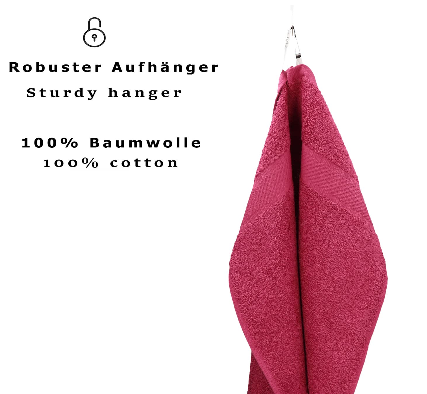 Betz 20 Piece Face Cloth Set Neapel 100% Cotton 20 Face Cloths Size 30 x 30 cm (cranberry red) - Image 3