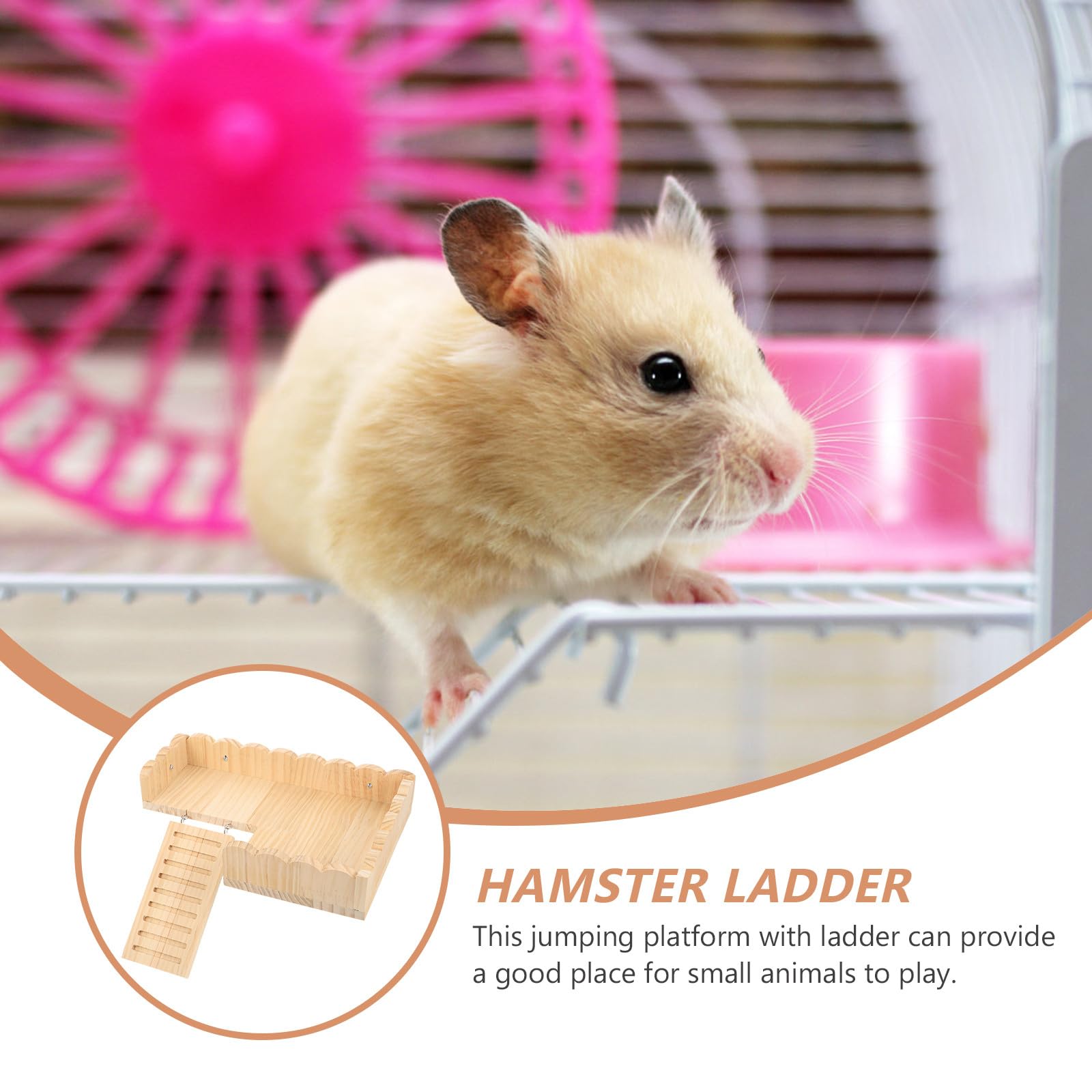 Supvox Holz Hamsterplattform mit Sicherem Schraubdesign Hamsterleiterplattform für Käfig Geeignet für Kleine Tiere und Meerschweinchen Robustes Hamsterzubehör