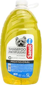 Sanol Dog Shampoo De Pêlos Para Cães Antipulgas 5 Litros Amarelo