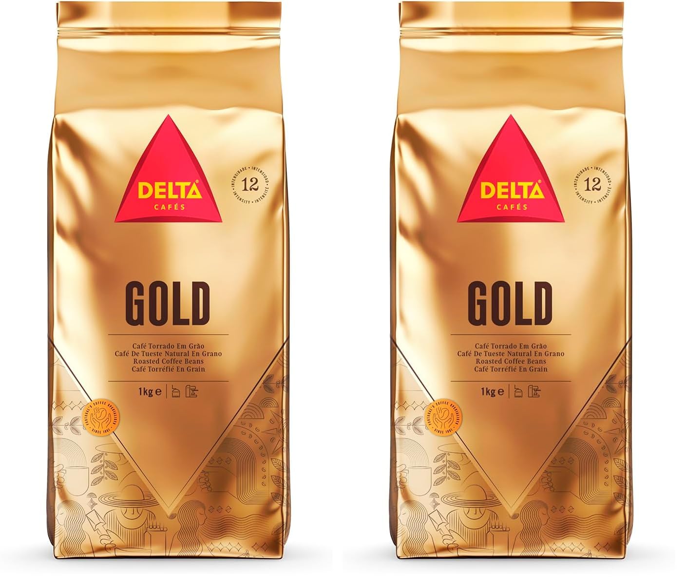 Delta koffiebonen GOLD (1kg) (Packung mit 2)