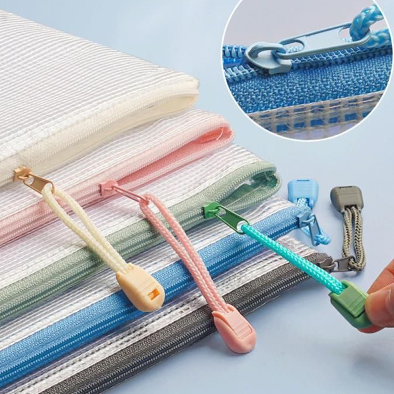 Buste Trasparenti Con Zip 5 Pezzi Organizer Impermeabile Trasparente | Buste A4 con Cerniera Portapenne per Scuola, Cancelleria, Ufficio, Documenti, Giochi da Tavolo, Puzzle e Viaggio