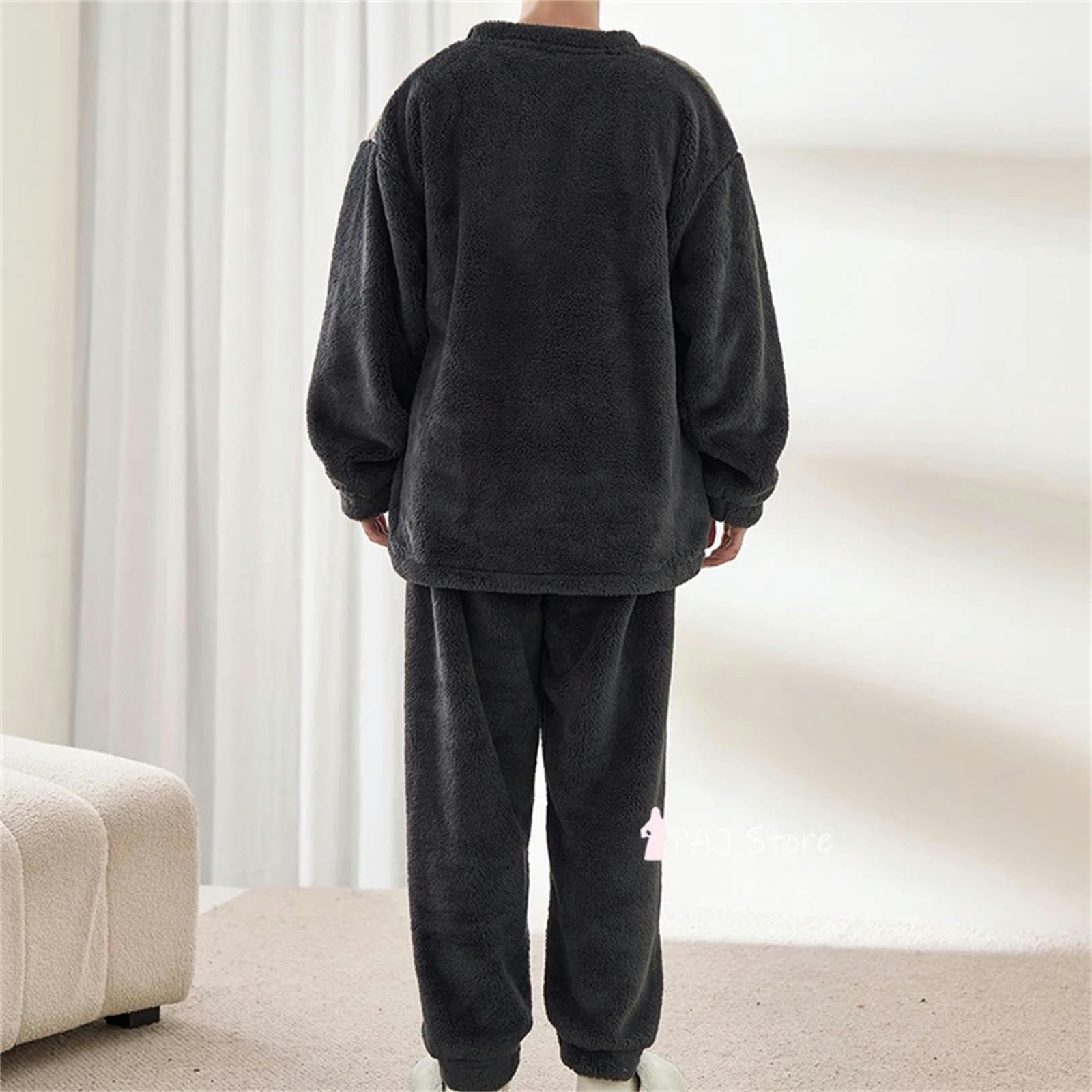 MdybF Męska zimowa piżama zimowa flanelowa męska piżama zimowa ciepła bielizna nocna duży rozmiar 5XL pulower piżama gruba bielizna nocna, 2902 m, 3XL