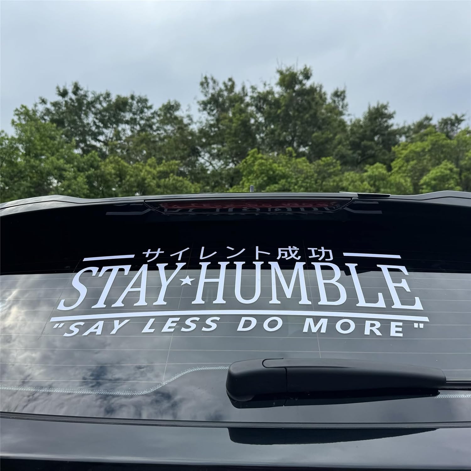 Car Styling Vinyl Sticker for Words Stay Humble SAY Less DO More Decal Auto Front Rear Windshield Window Applique (White, 55x20.6cm) - Image 2