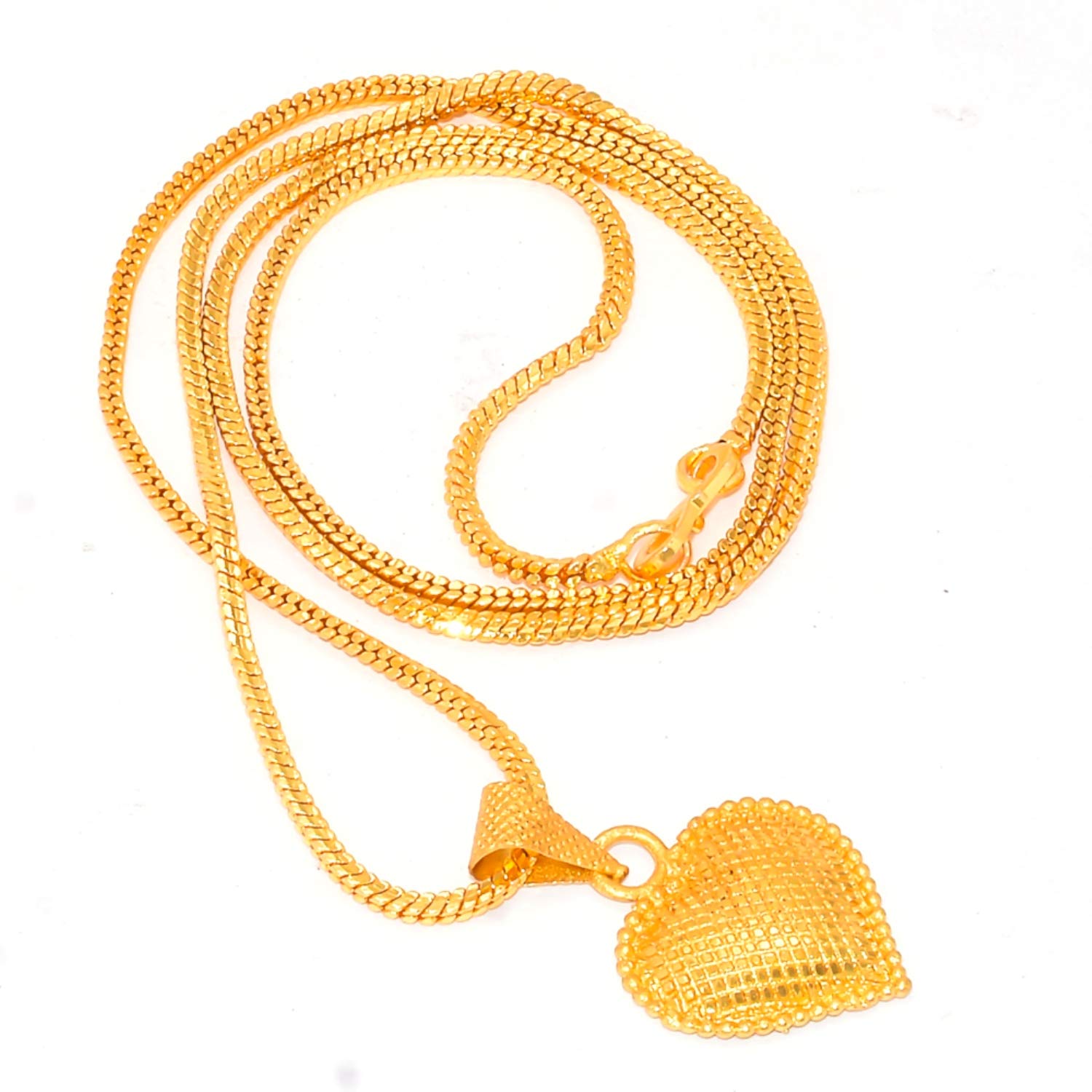 Chain mala Gold Plated Red White Green Pearl Gemstone Gold Plated Religious Chain 7060 for Womens Girls Men-image-27